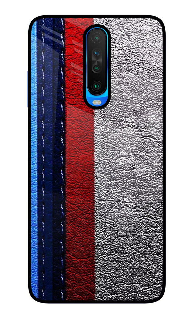 BMW Stripes Poco X2 Glass Case Back Cover by Casekaro