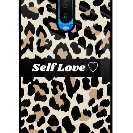 Leopard Print Self Love Poco X2 Glass Case