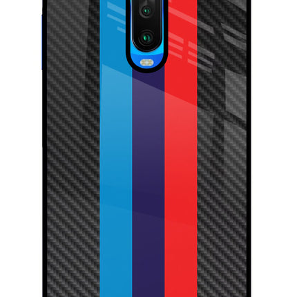 BMW Stripes Pattern Poco X2 Glass Case Back Cover by Casekaro