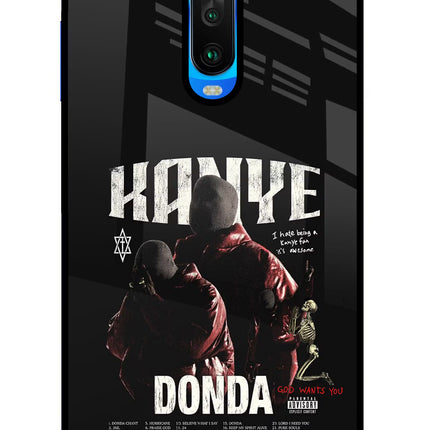 Donda Kanye West Poco X2 Glass Case Back Cover by Casekaro
