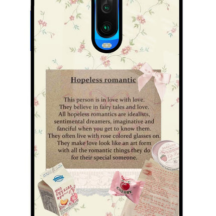 Hopeless Romantic Poco X2 Glass Case Back Cover by Casekaro