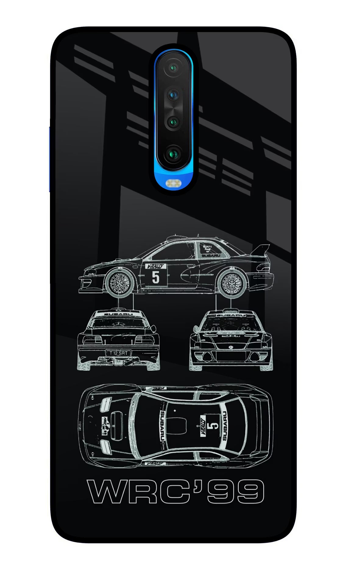 WRC'99 Poco X2 Glass Case Back Cover by Casekaro