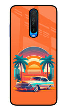 Palm Drive 80s Poco X2 Glass Case
