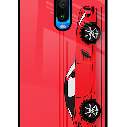 Red Velocity Poco X2 Glass Case Back Cover by Casekaro