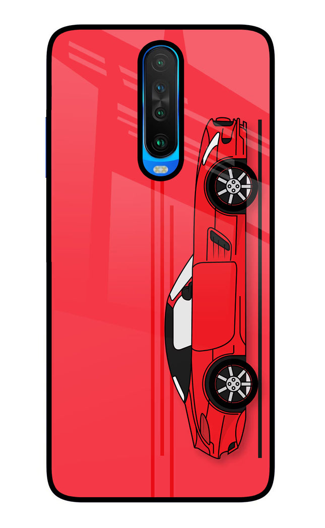 Red Velocity Poco X2 Glass Case Back Cover by Casekaro