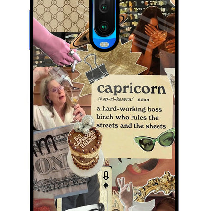 Capricorn Zodiac Poco X2 Glass Case