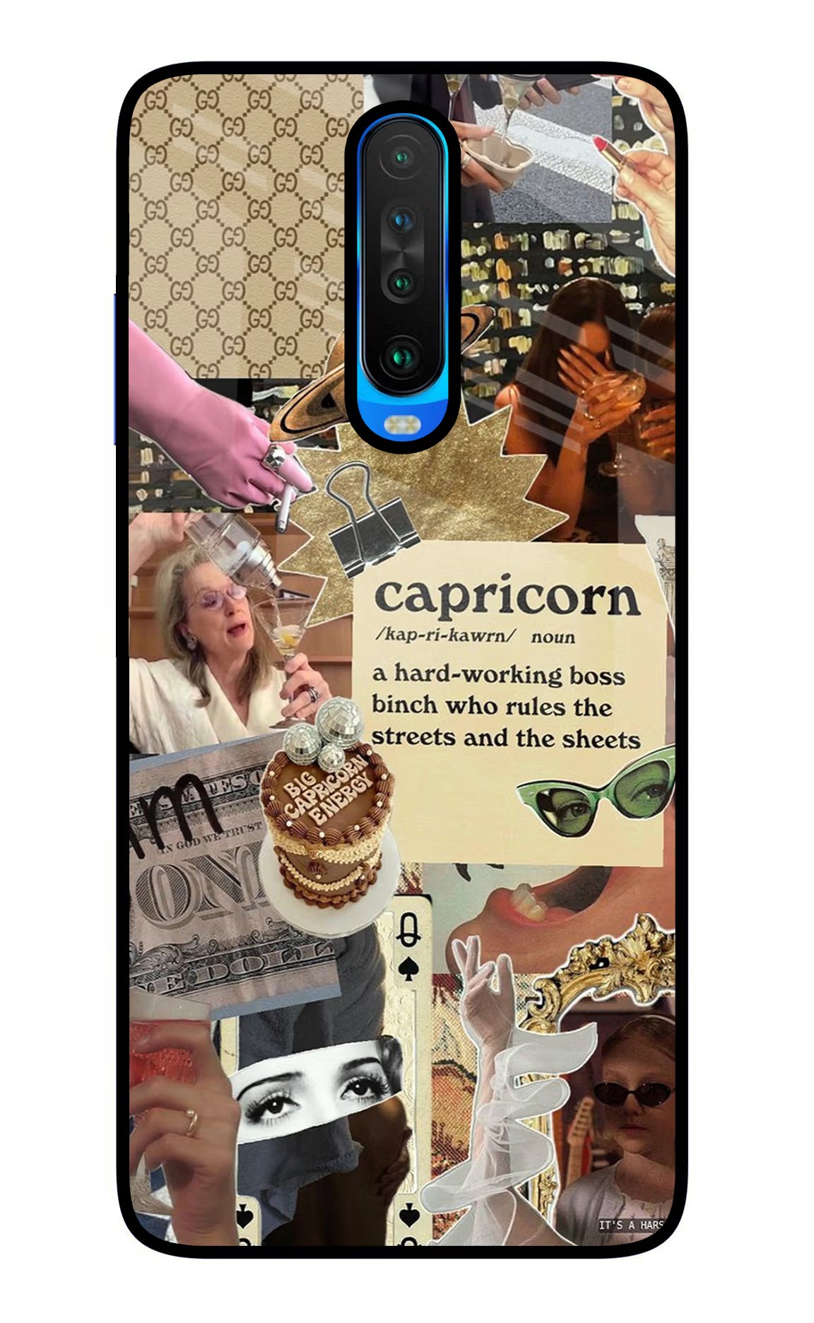 Capricorn Zodiac Poco X2 Glass Case