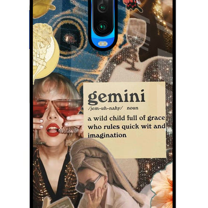Gemini Zodiac Poco X2 Glass Case