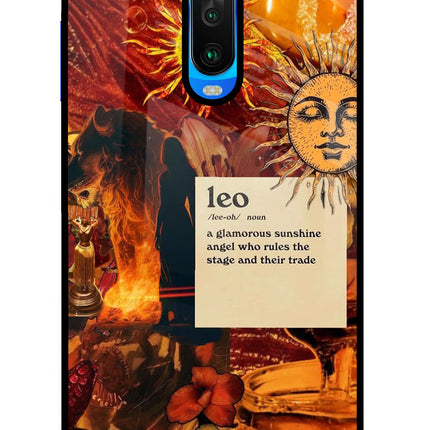 Leo Zodiac Poco X2 Glass Case