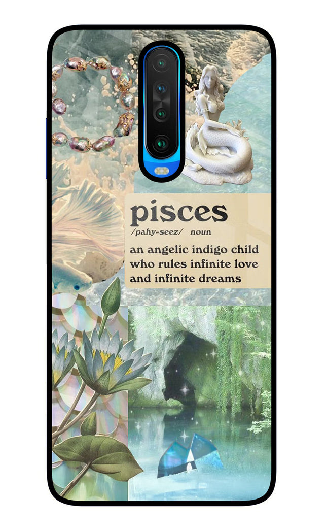 Pisces Zodiac Poco X2 Glass Case Back Cover by Casekaro