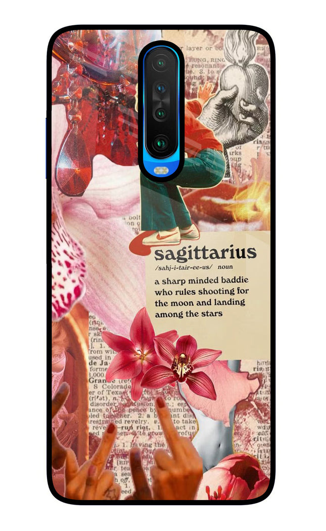 Sagittarius Zodiac Poco X2 Glass Case