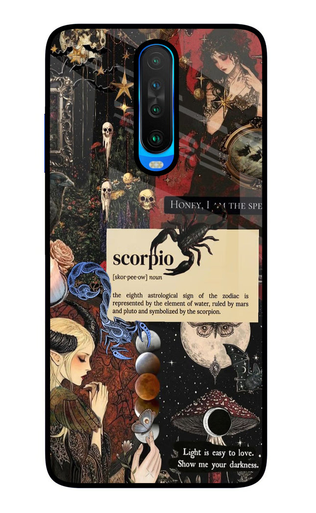 Scorpio Zodiac Poco X2 Glass Case Back Cover by Casekaro