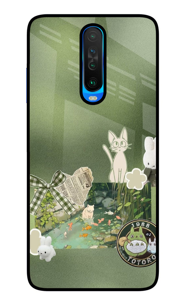 Aesthetic anime Poco X2 Glass Case Back Cover by Casekaro
