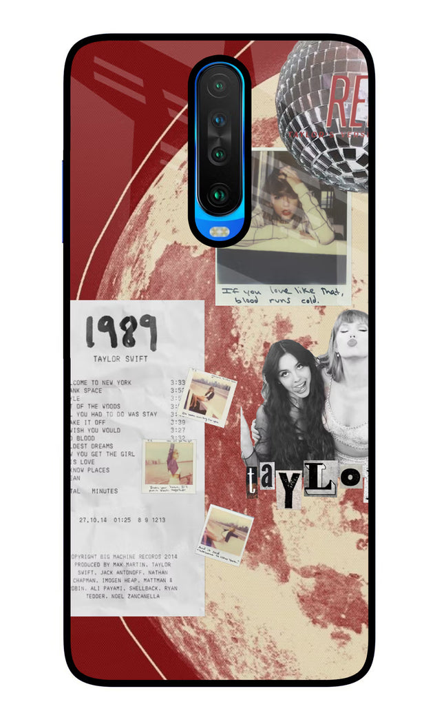 Taylor Swift Poco X2 Glass Case Back Cover by Casekaro