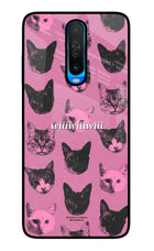 Pink Cats Poco X2 Glass Case