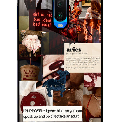 Zodiac Aries Poco X2 Glass Case Back Cover by Casekaro