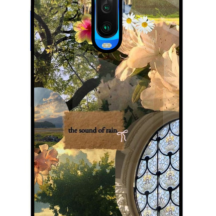 Rain Poco X2 Glass Case Back Cover by Casekaro