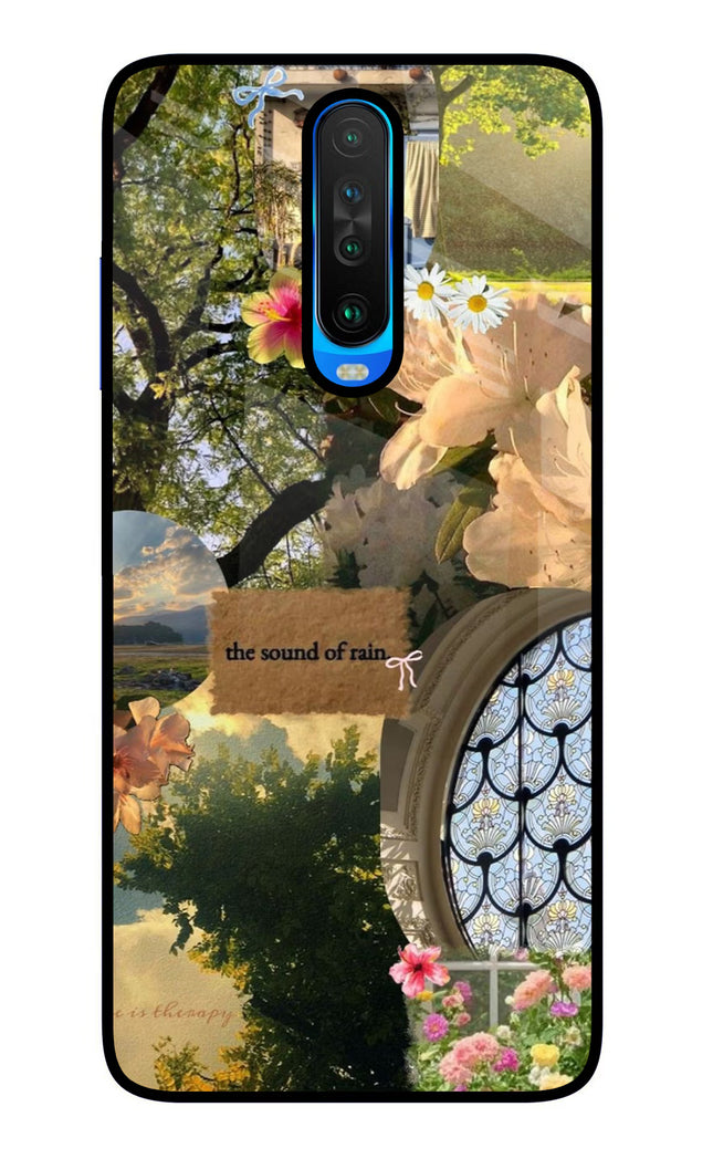 Rain Poco X2 Glass Case Back Cover by Casekaro