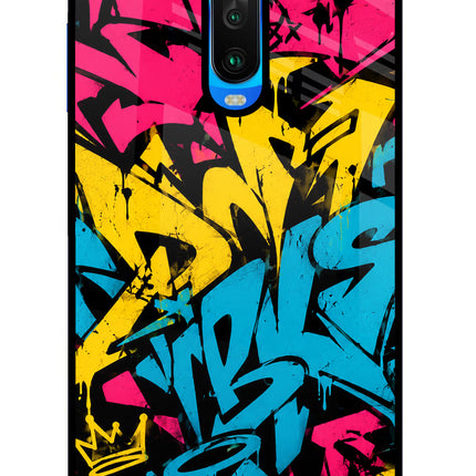 Graffiti Vibe Poco X2 Glass Case Back Cover by Casekaro