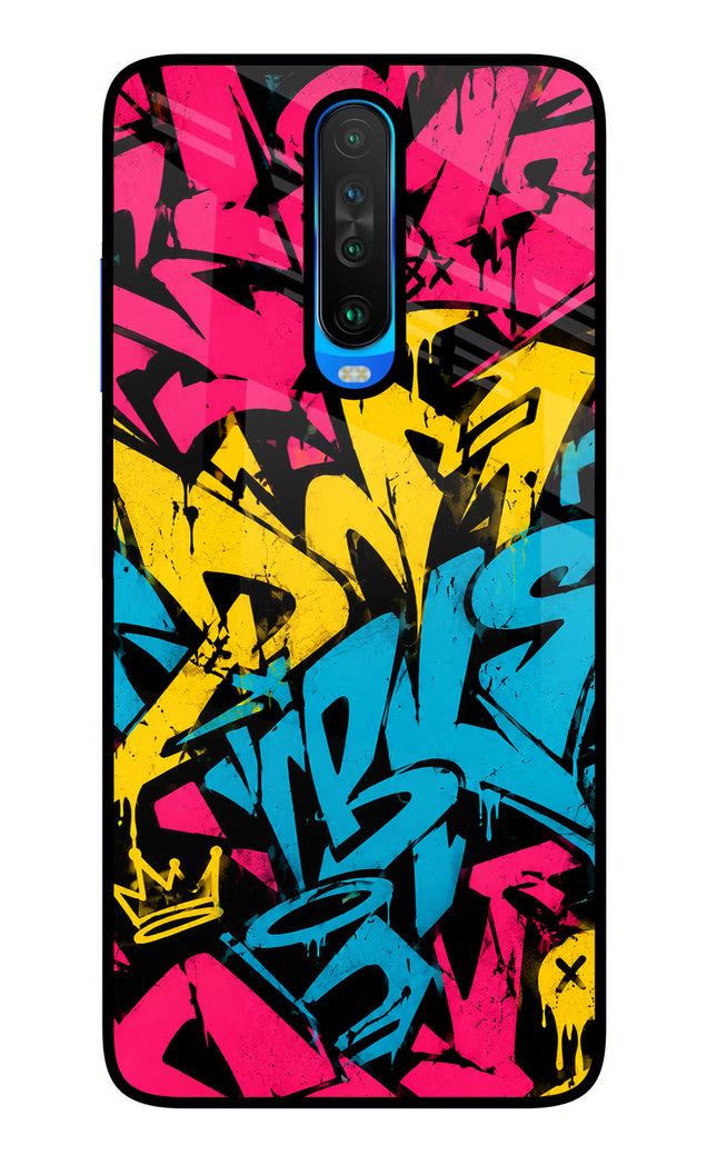 Graffiti Vibe Poco X2 Glass Case Back Cover by Casekaro
