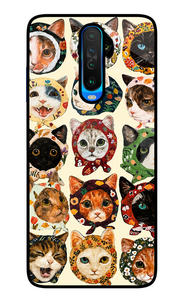 Cool Cat Poco X2 Glass Case Back Cover by Casekaro