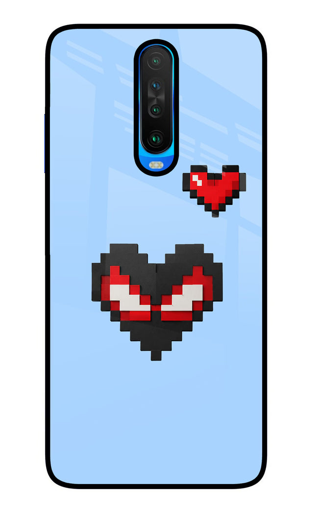 Peter Heart Poco X2 Glass Case Back Cover by Casekaro