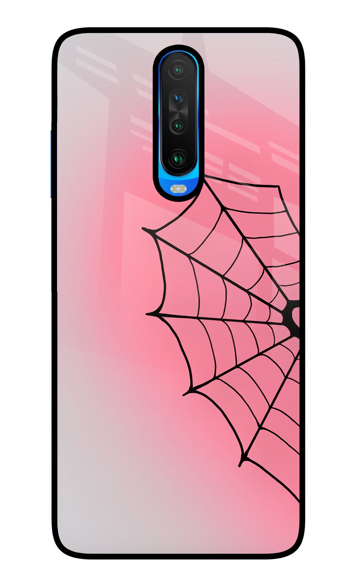 Pink Web Poco X2 Glass Case