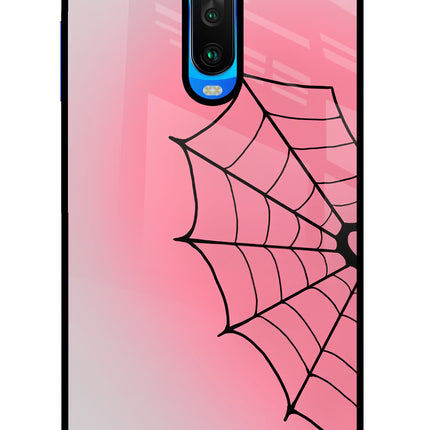 Pink Web Poco X2 Glass Case Back Cover by Casekaro