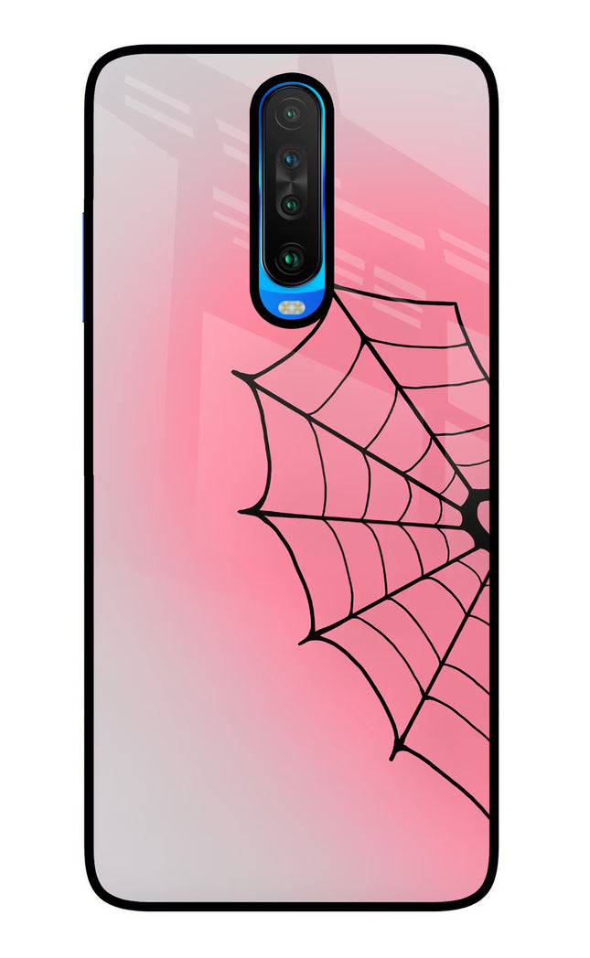 Pink Web Poco X2 Glass Case Back Cover by Casekaro