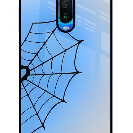 Blue Web Poco X2 Glass Case Back Cover by Casekaro