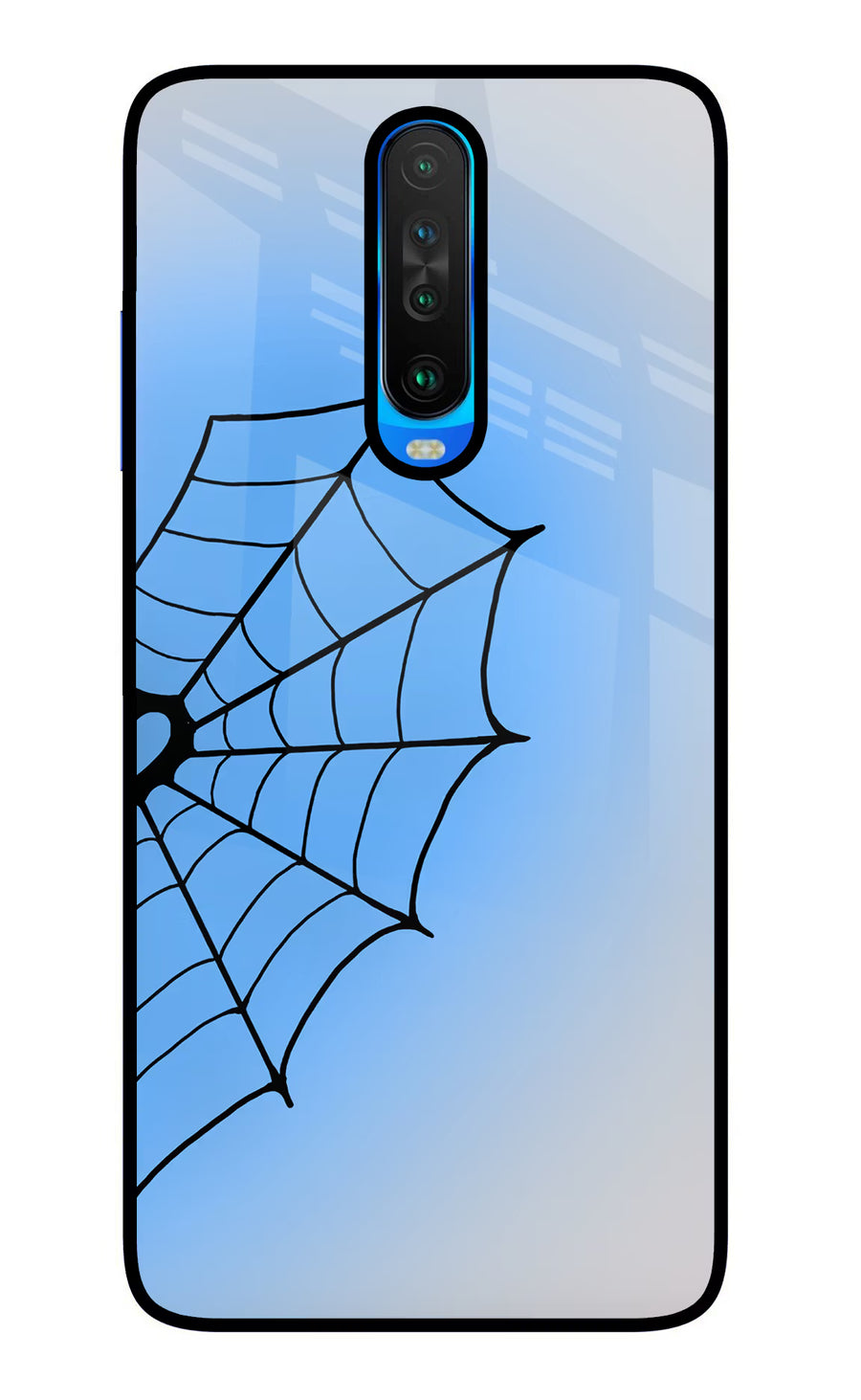 Blue Web Poco X2 Back Cover, Glass case