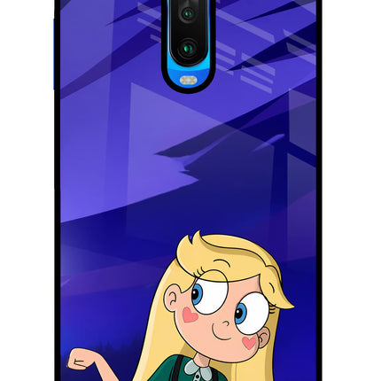 Star Glow Poco X2 Glass Case
