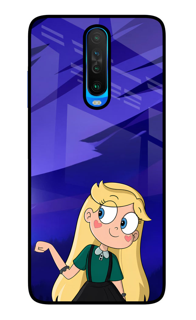 Star Glow Poco X2 Glass Case Back Cover by Casekaro