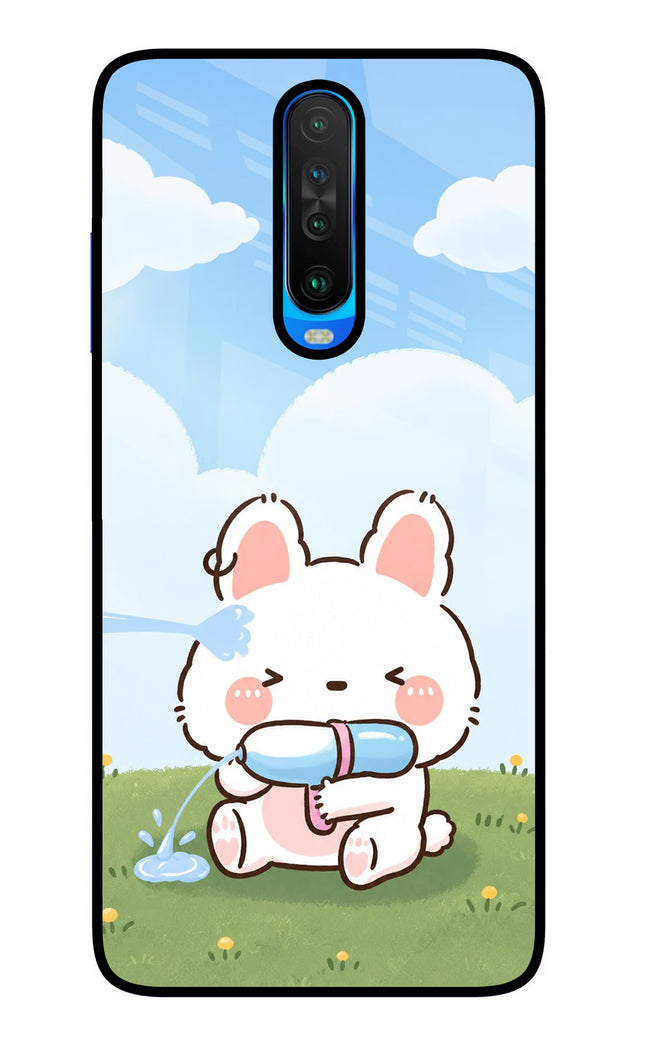 Bunny Treat Poco X2 Glass Case Back Cover by Casekaro