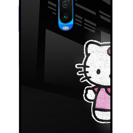 Kitty Charm Poco X2 Glass Case Back Cover by Casekaro