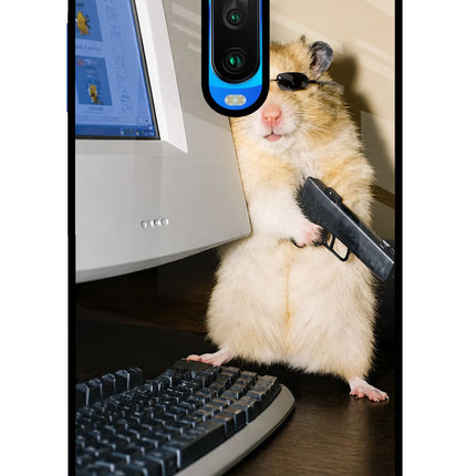 Hacker Hamster Poco X2 Glass Case