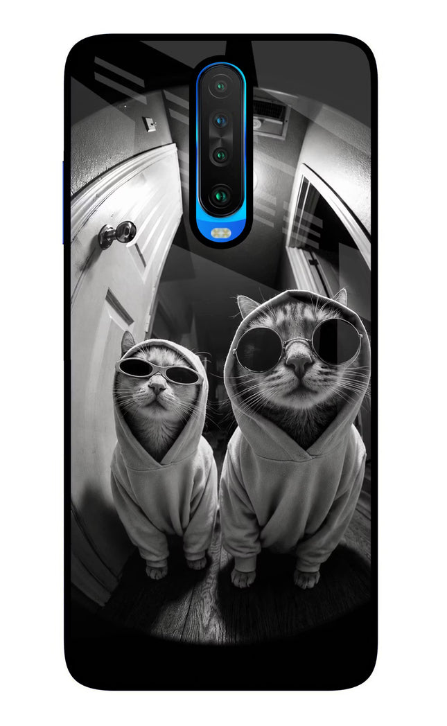 Hood Cats Poco X2 Glass Case Back Cover by Casekaro