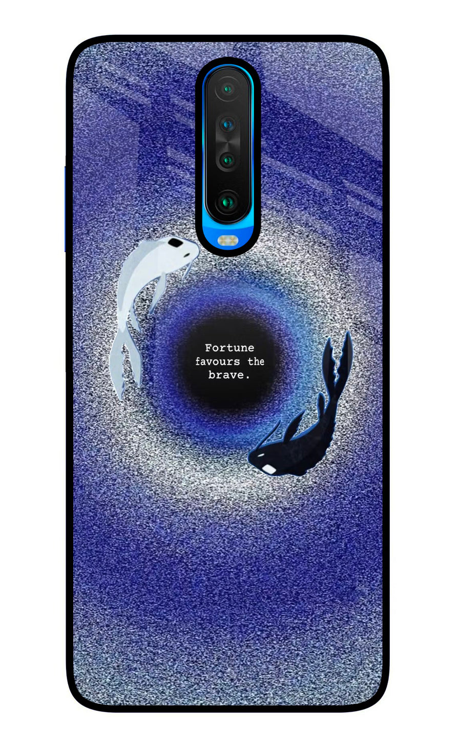 Dark Koi Poco X2 Back Cover, Glass case