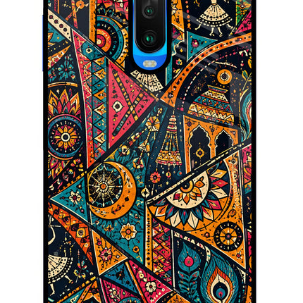 Folk Print Poco X2 Glass Case