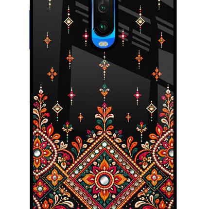 Noir Mehfil Poco X2 Glass Case