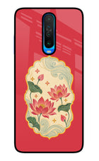 Pink Lotus Poco X2 Glass Case Back Cover by Casekaro