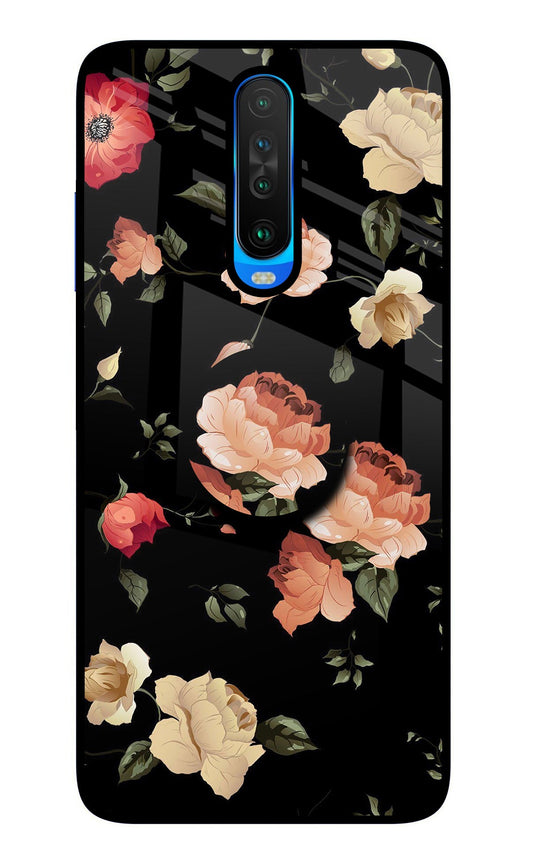 Flowers Poco X2 Glass Case