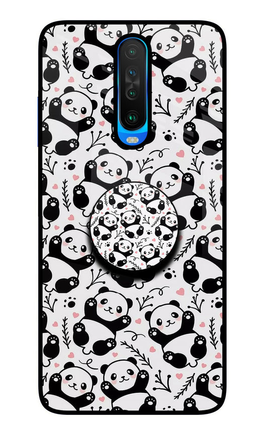 Cute Panda Poco X2 Glass Case