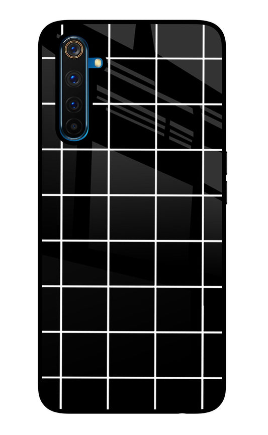 White Grid Realme 6 Pro Glass Case
