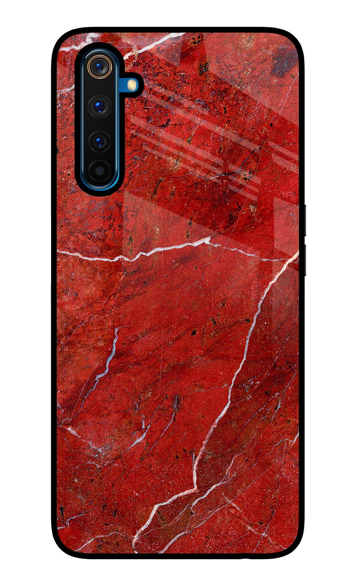 Red Marble Design Realme 6 Pro Glass Case