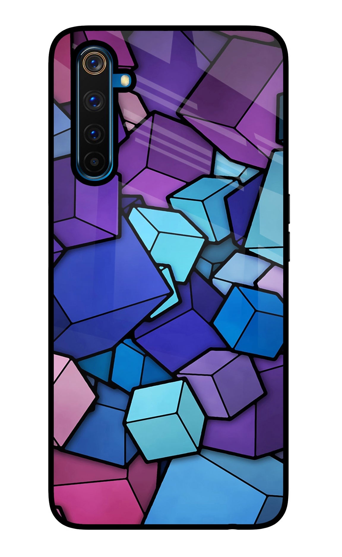 Cubic Abstract Realme 6 Pro Glass Case