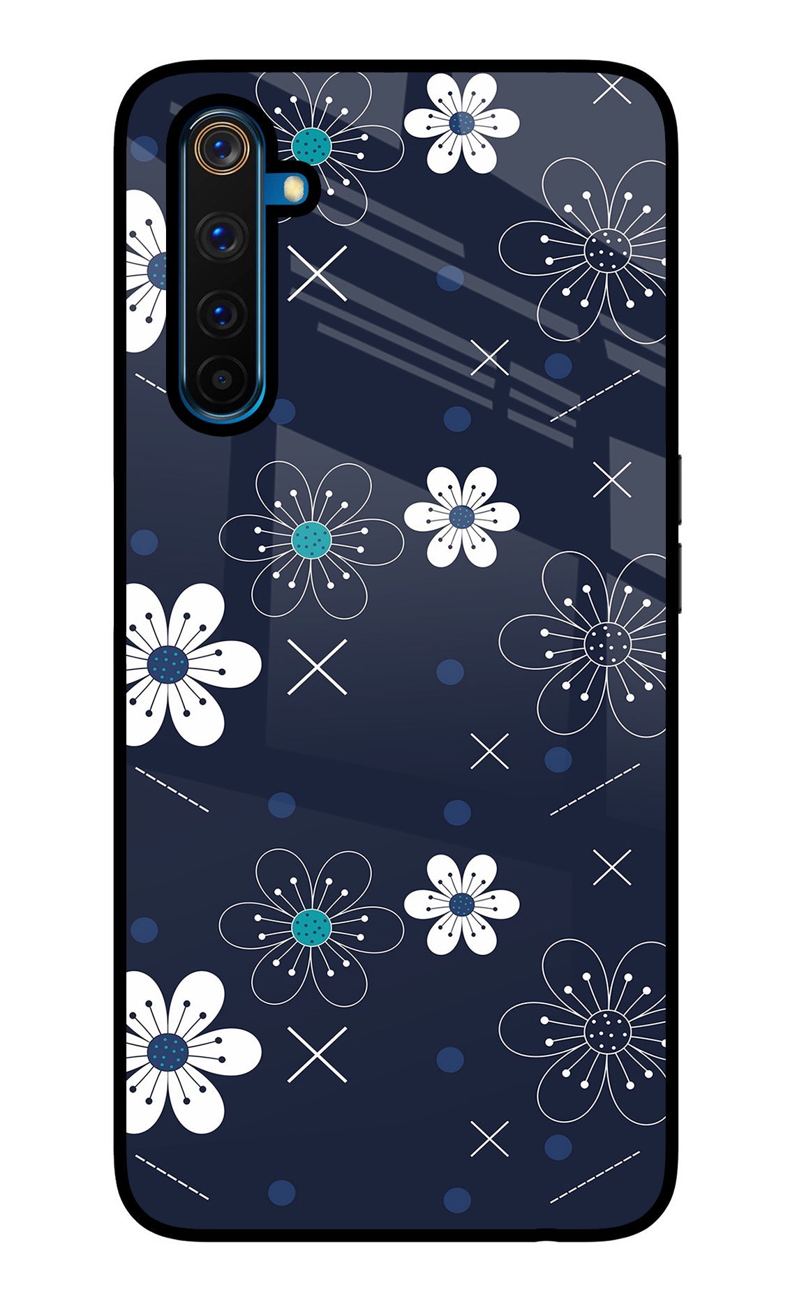 Flowers Realme 6 Pro Glass Case