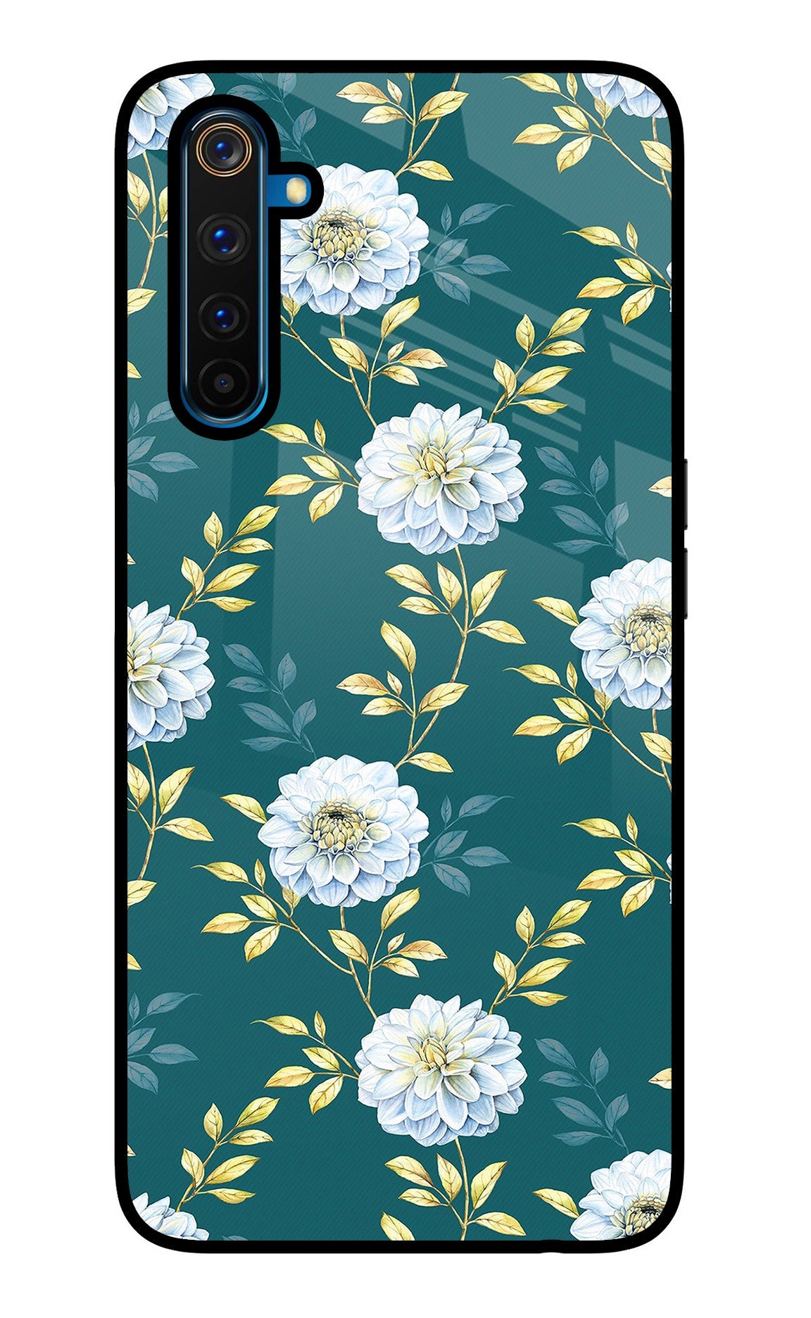 Flowers Realme 6 Pro Glass Case