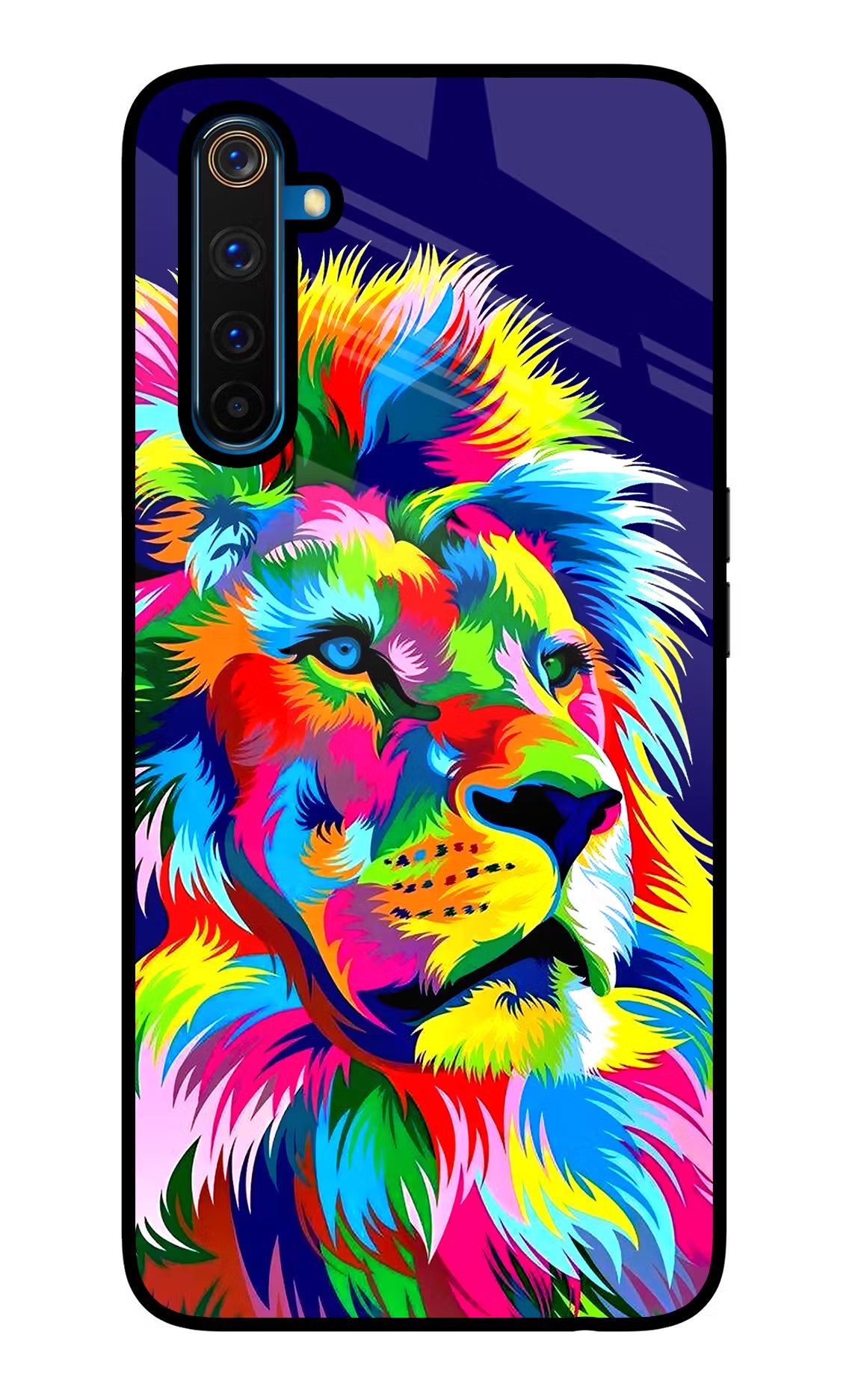Vector Art Lion Realme 6 Pro Glass Case Back Cover by Casekaro