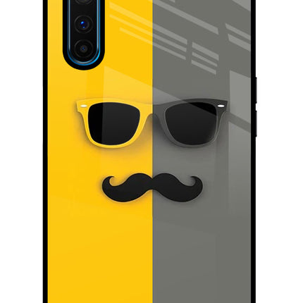 Sunglasses with Mustache Realme 6 Pro Glass Case Back Cover by Casekaro